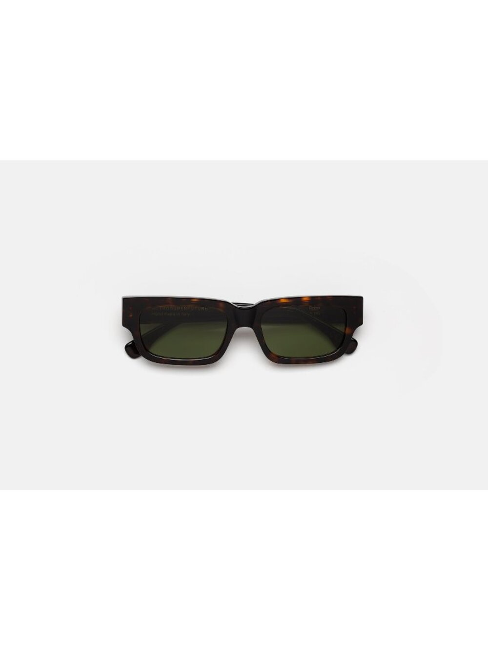 New Retrosuperfuture Unisex Sunglasses Havana Square Green Lens Acetate Frame